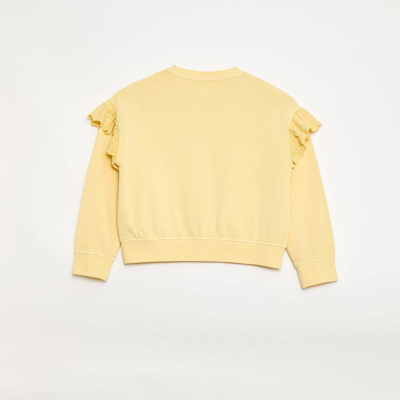 Sweat en molleton avec broderies anglaises