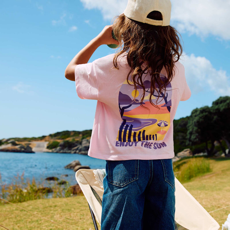 T-shirt coupe loose imprimé dos & poitrine