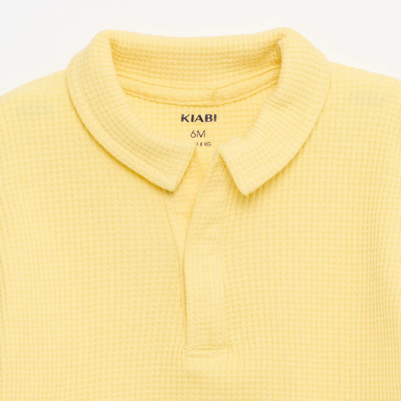 Ensemble 2 pièces - polo + short en maille gaufrée