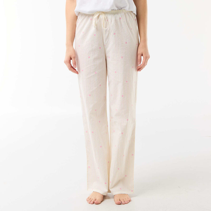 Pantalon de pyjama en voile de coton imprimé