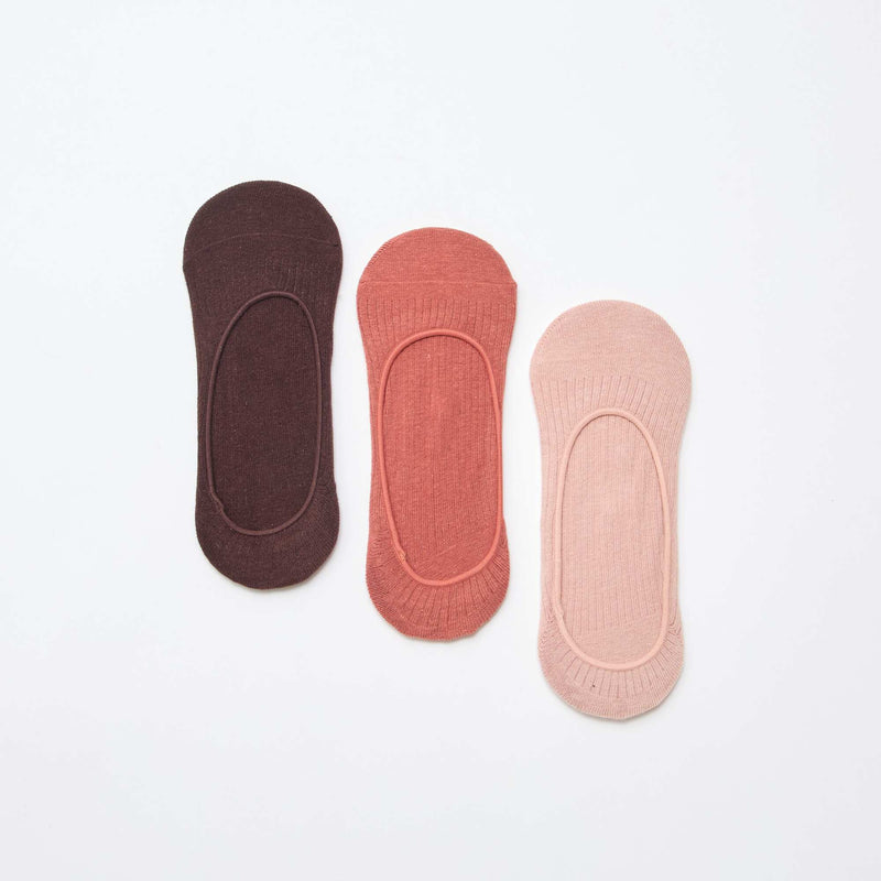 Lot de 3 chaussettes protège pied unis
