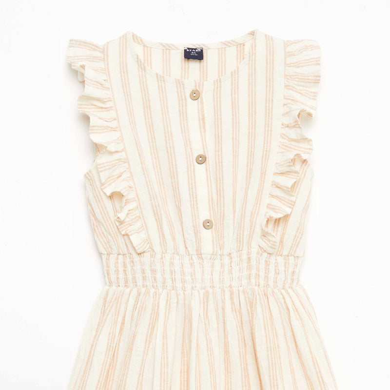 Robe à rayures en lin et coton