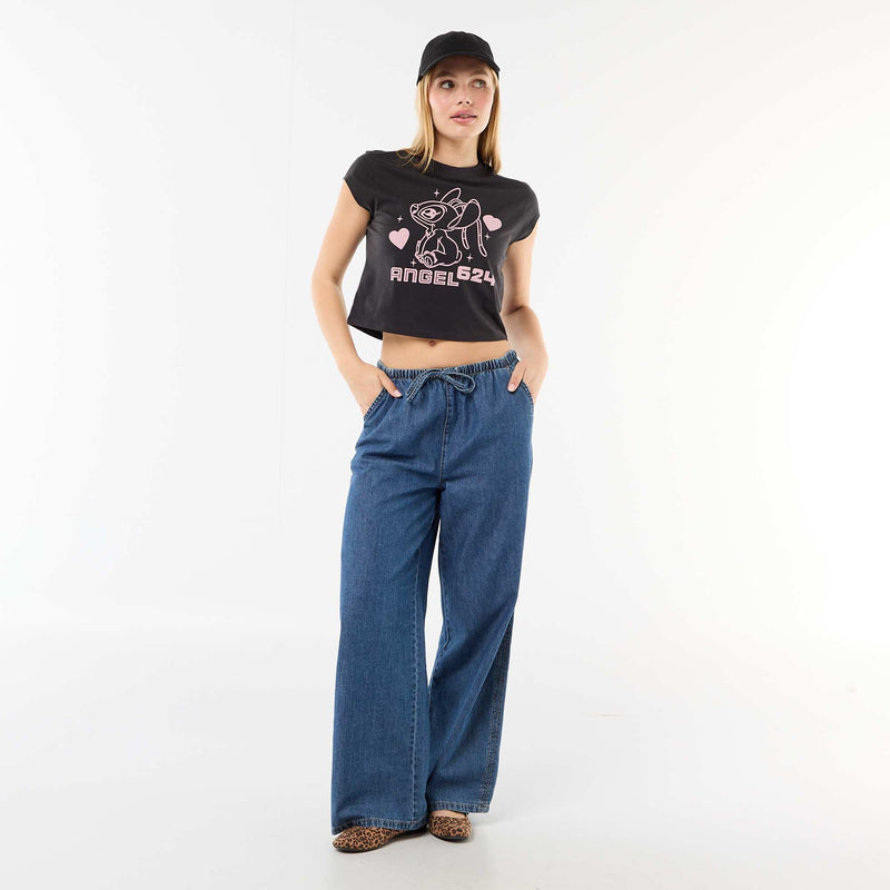 Tee-shirt 'Stitch' cropped 'Disney'