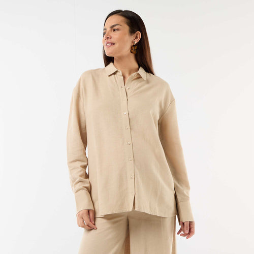 Chemise de maternité en lin mélangé