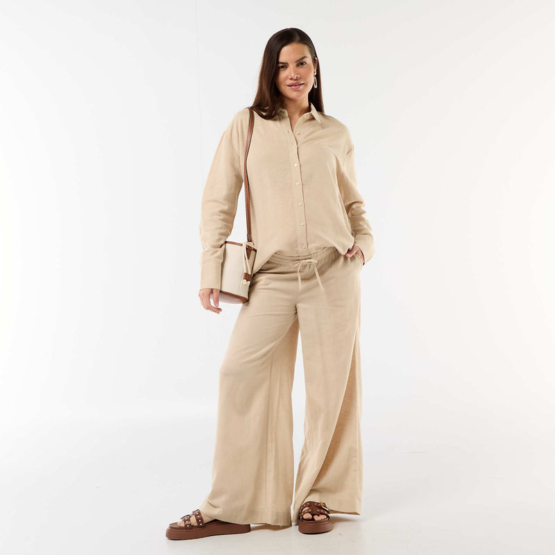 Chemise de maternité en lin mélangé