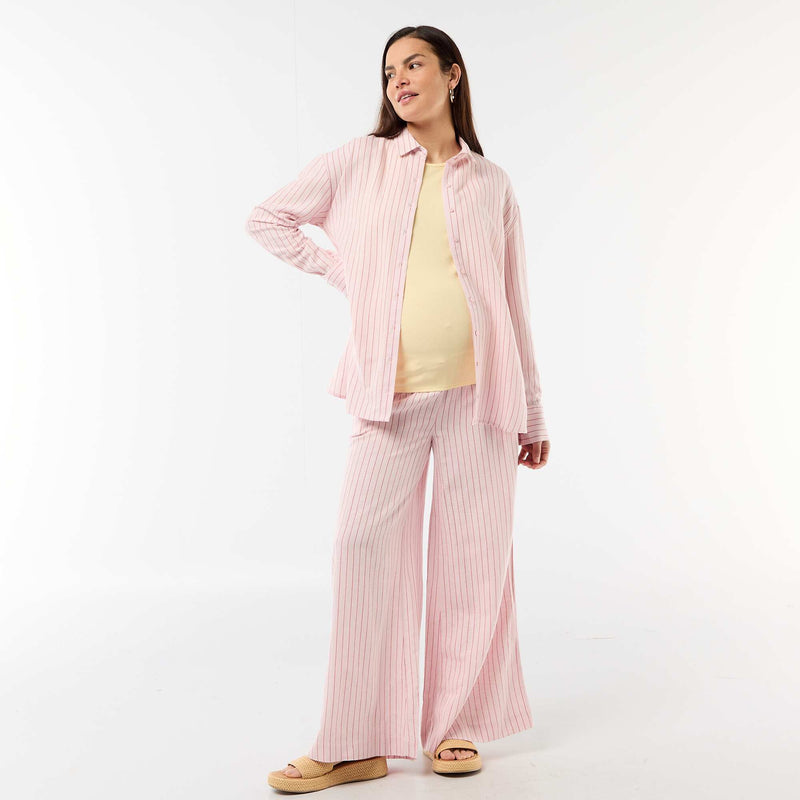 Chemise de maternité en lin mélangé