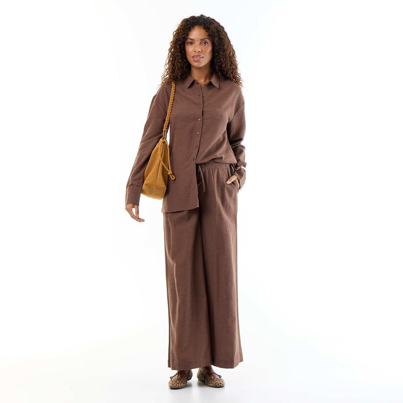 Chemise de maternité en lin mélangé