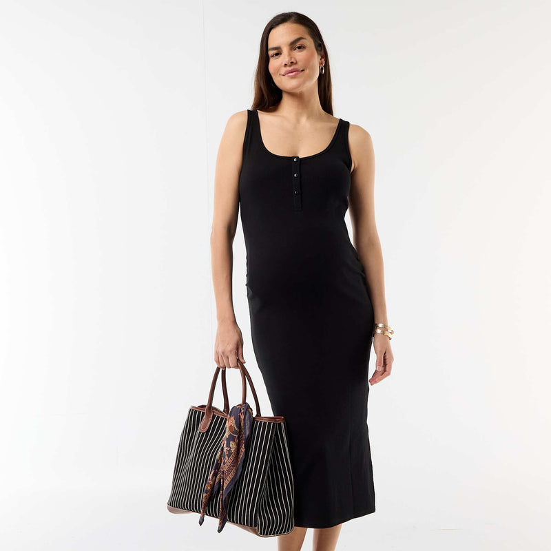 Robe débardeur de maternité en rib
