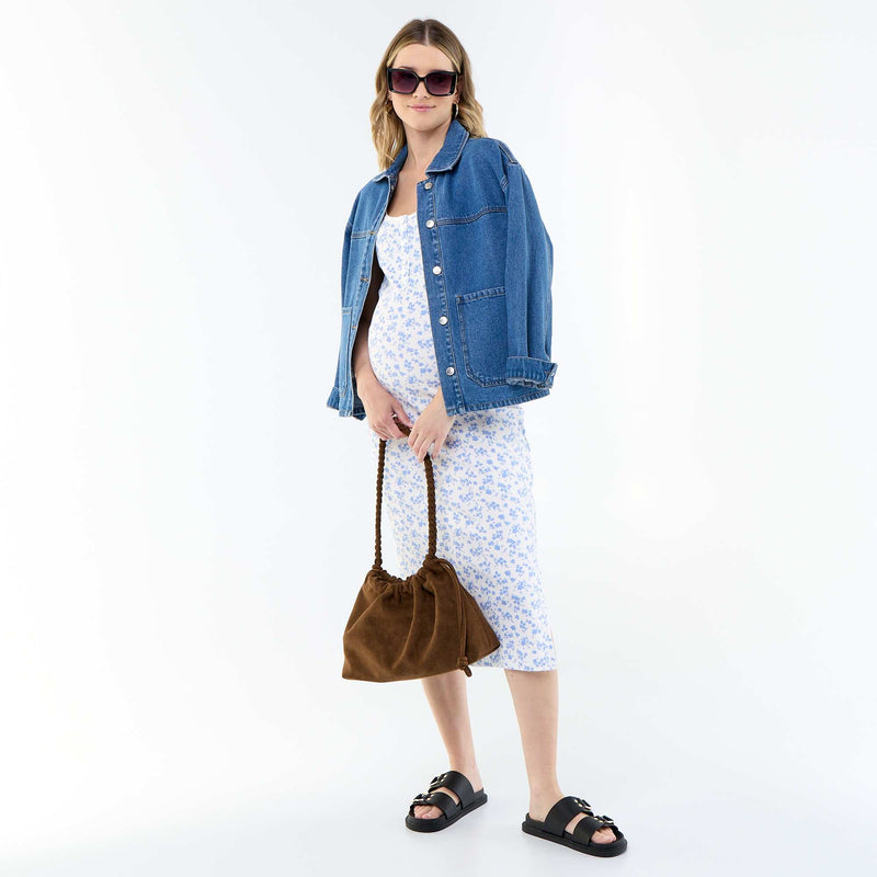 Robe débardeur de maternité en rib