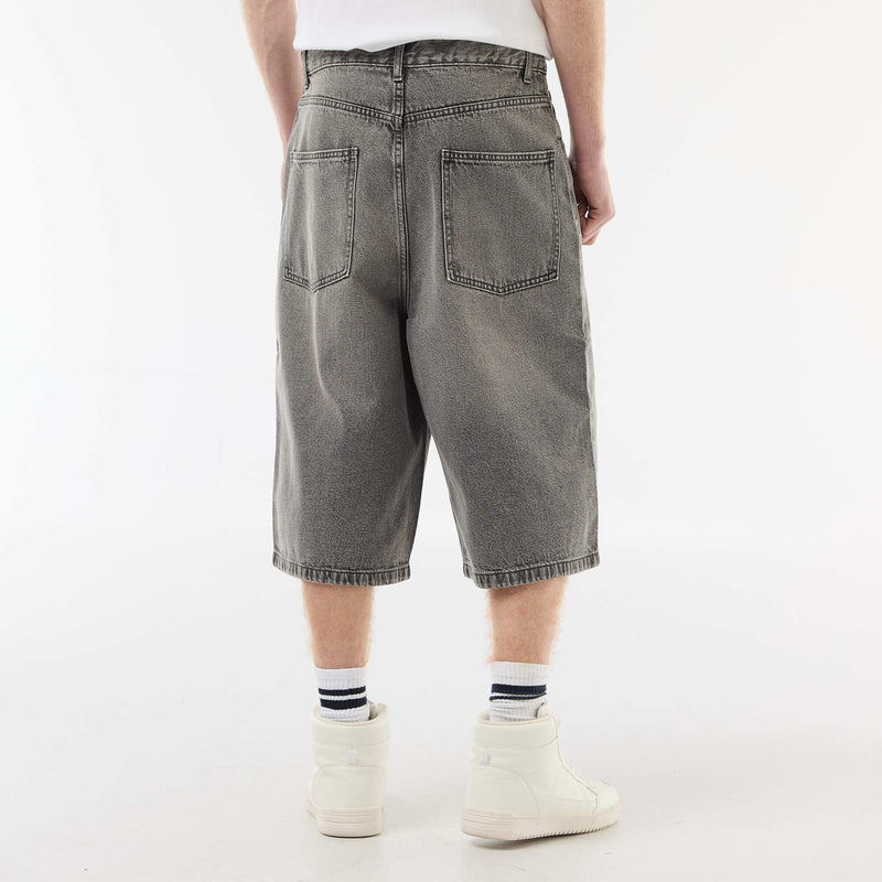 Bermuda long denim en coton