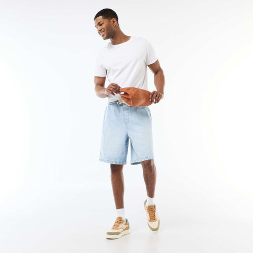Bermuda en jean avec taille élastiquée