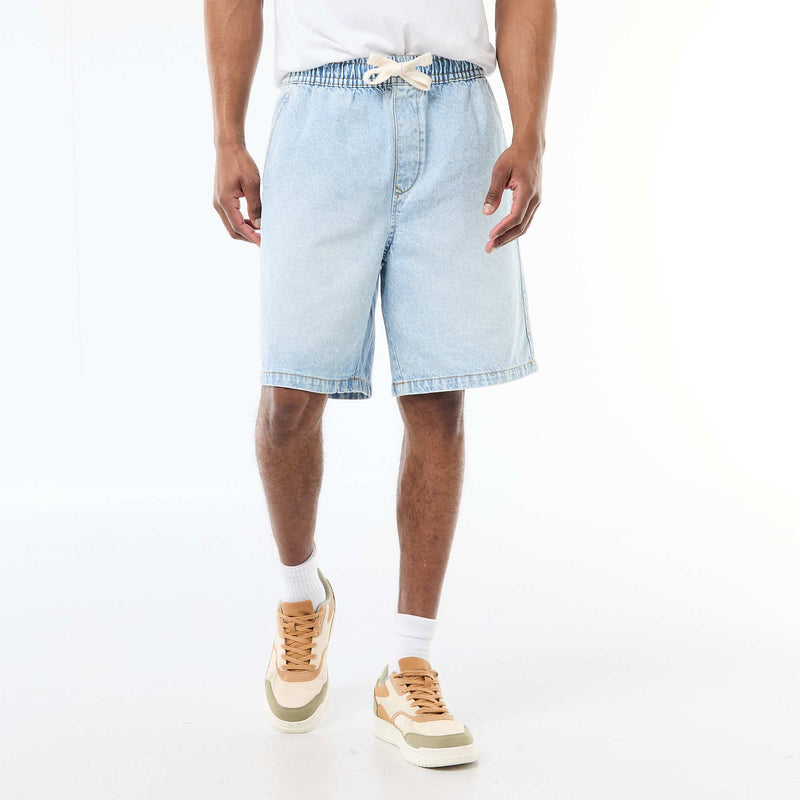 Bermuda en jean avec taille élastiquée