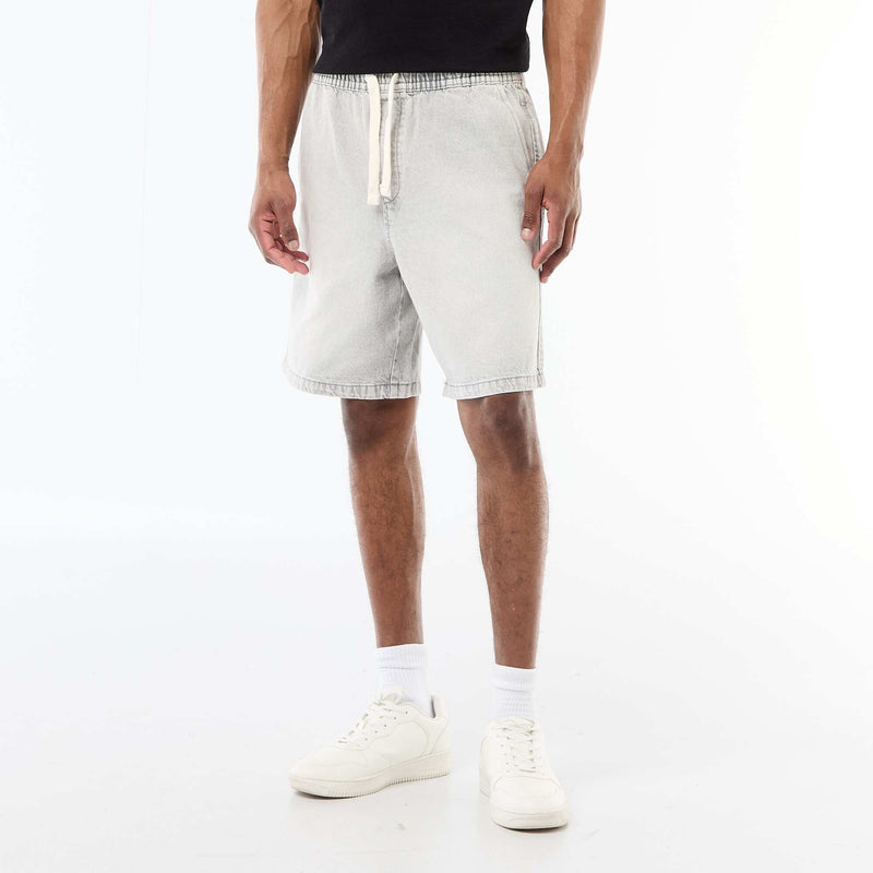 Bermuda en jean avec taille élastiquée