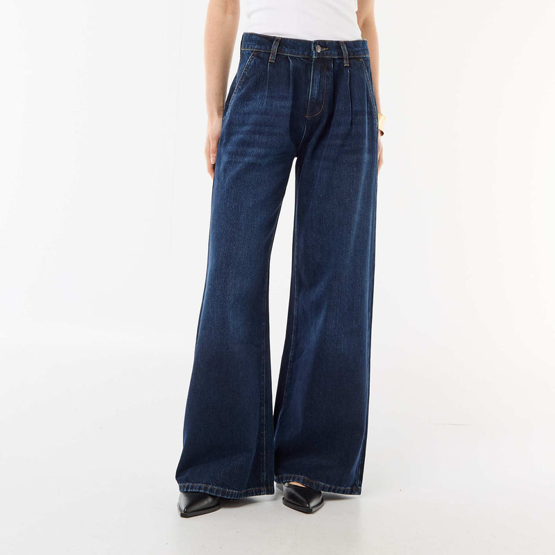 Jean palazzo à coupe large et taille haute