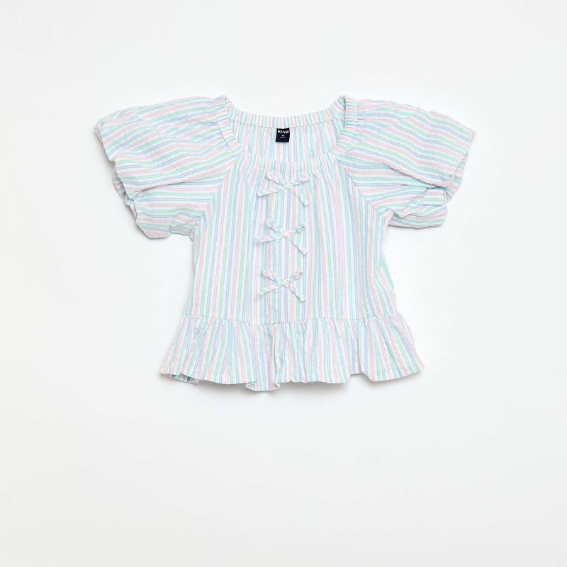 Ensemble top + pantalon avec détails en coton