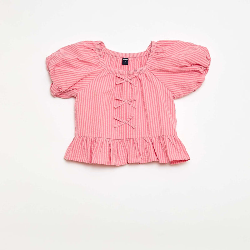 Ensemble top + pantalon avec détails en coton