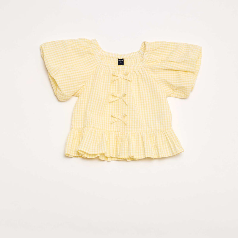 Ensemble top + pantalon avec détails en coton