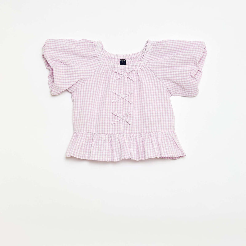 Ensemble top + pantalon avec détails en coton