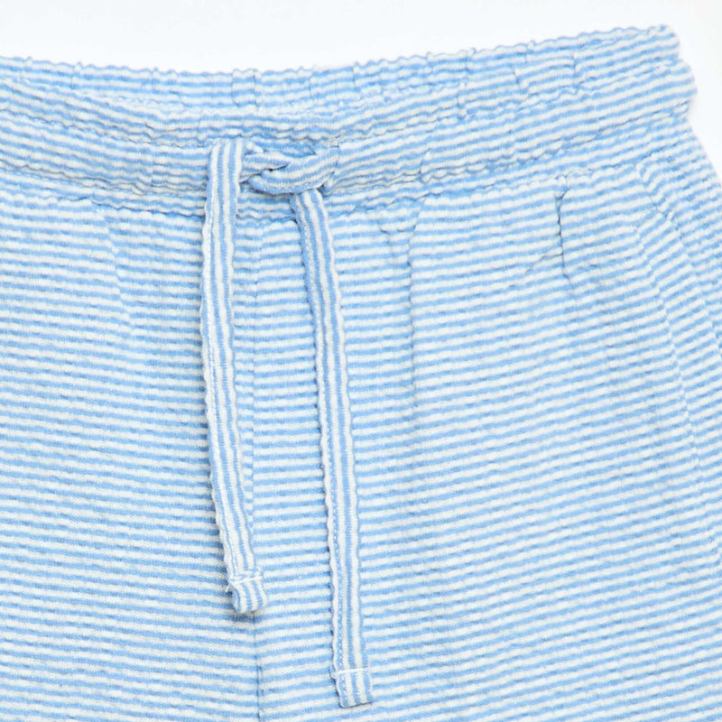 Short bicolore à taille élastiquée en coton