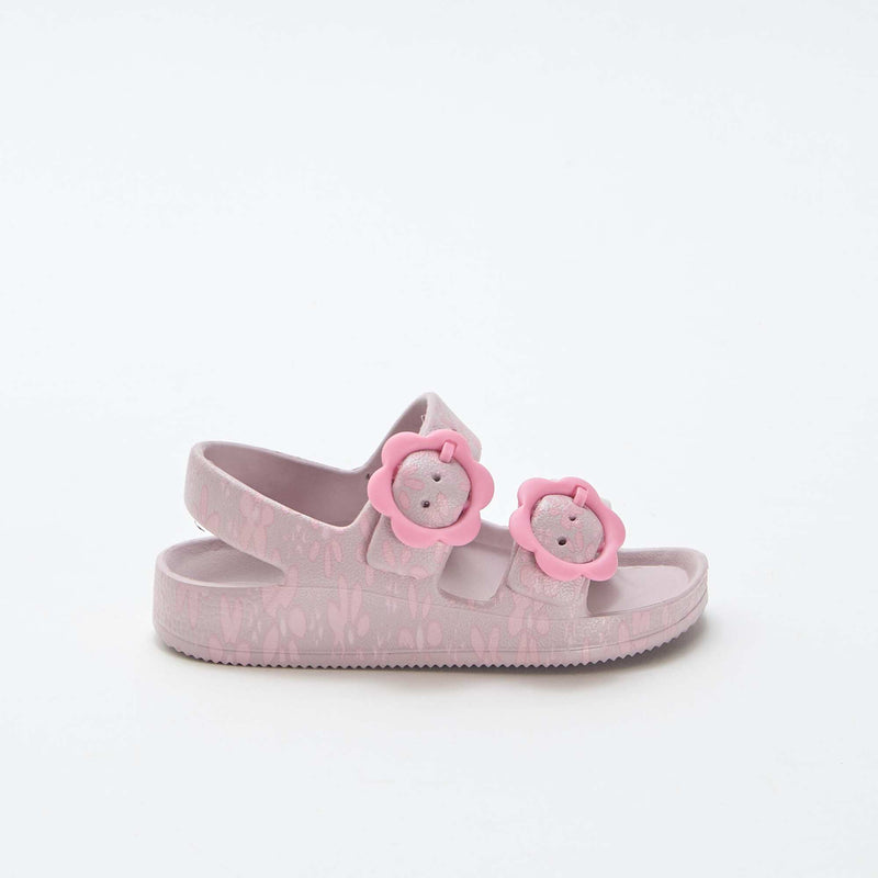 Sandales en plastique à motif fleuri