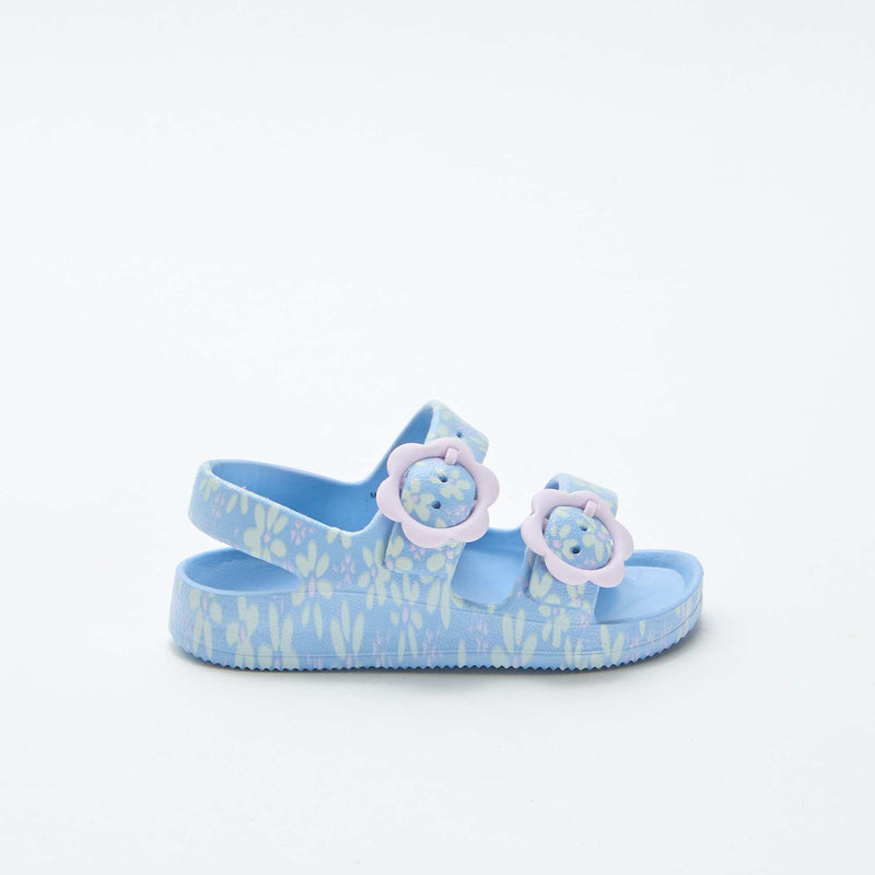 Sandales en plastique à motif fleuri