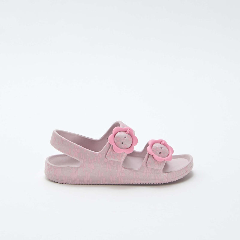 Sandales en plastique à motif fleuri