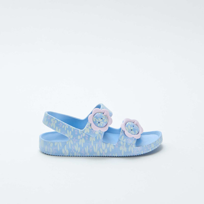Sandales en plastique à motif fleuri
