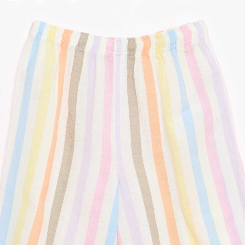 Pantalon droit en lin mélangé