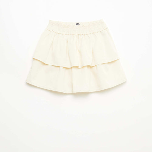 Jupe évasée taille élastiquée en coton