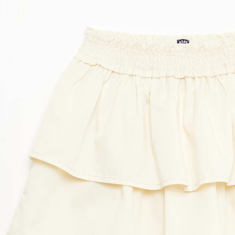 Jupe évasée taille élastiquée en coton