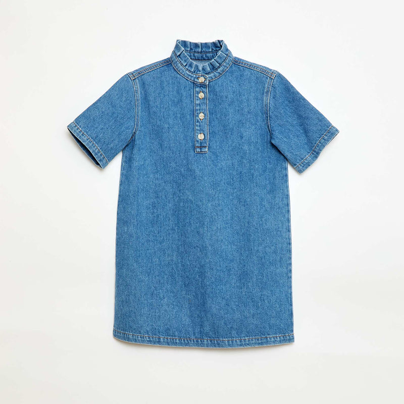 Robe col mao en jean