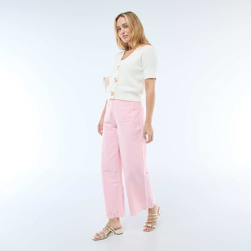 Gilet manches courtes à boutons fantaisies