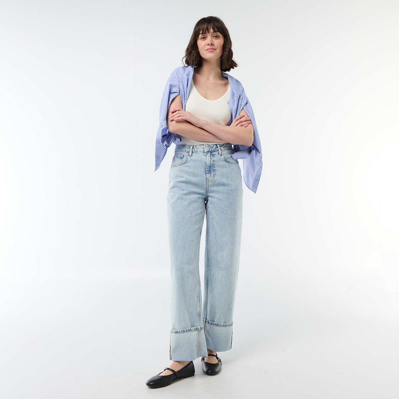 Débardeur uni en matière côtelée