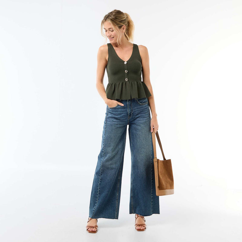 Gilet en maille fine jauge ouverture boutonnée