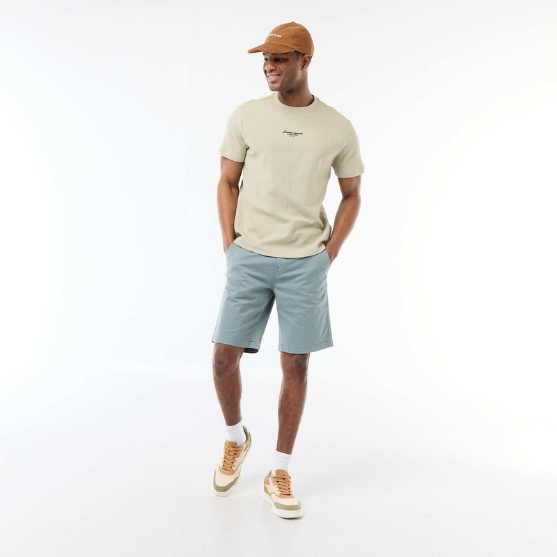 T-shirt en piqué de coton à manches courtes