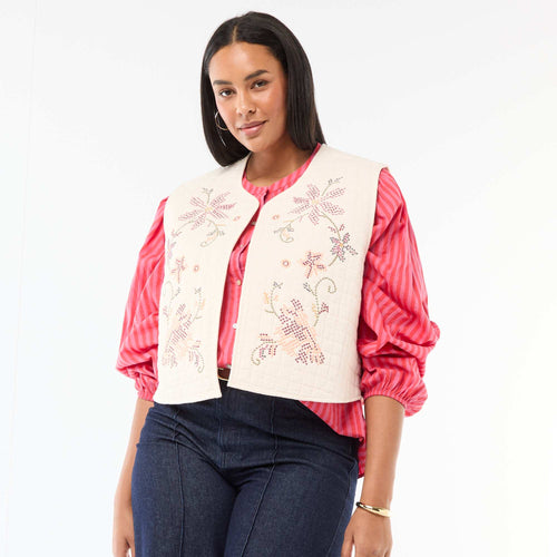 Veste matelassée avec broderies