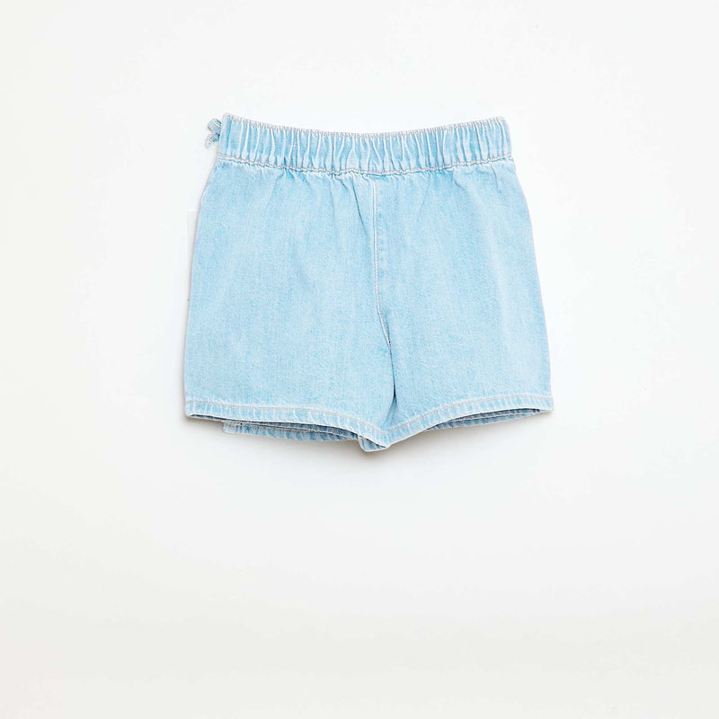 Jupe short courte en jean avec nœuds