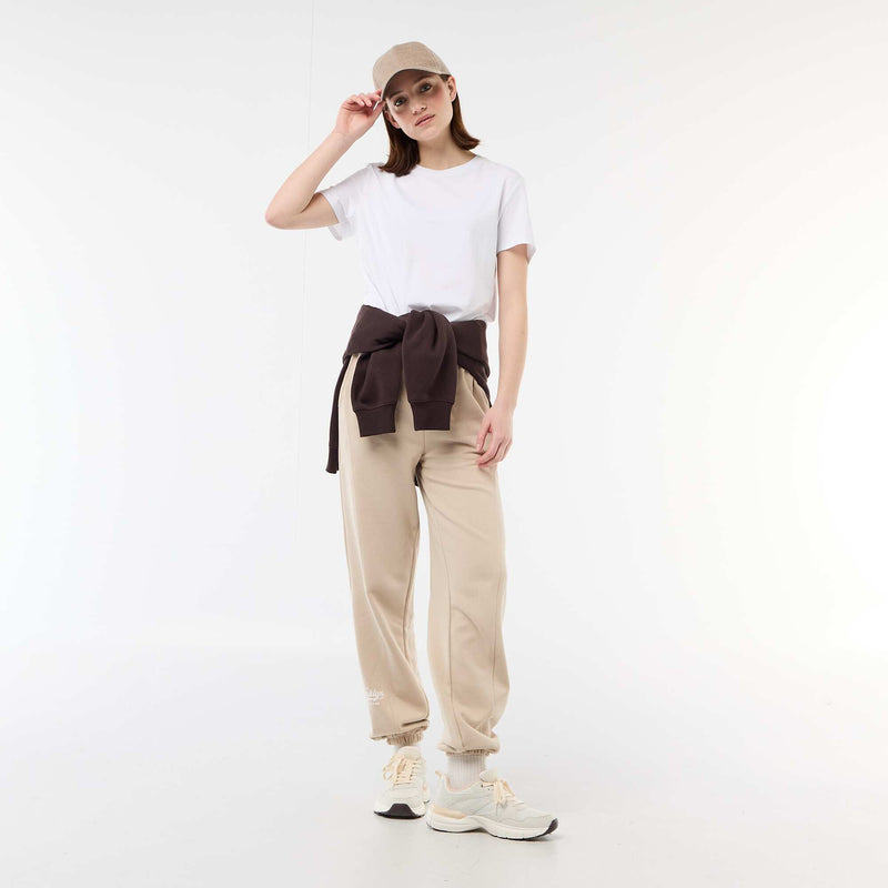 Jogging forme barrel en coton uni