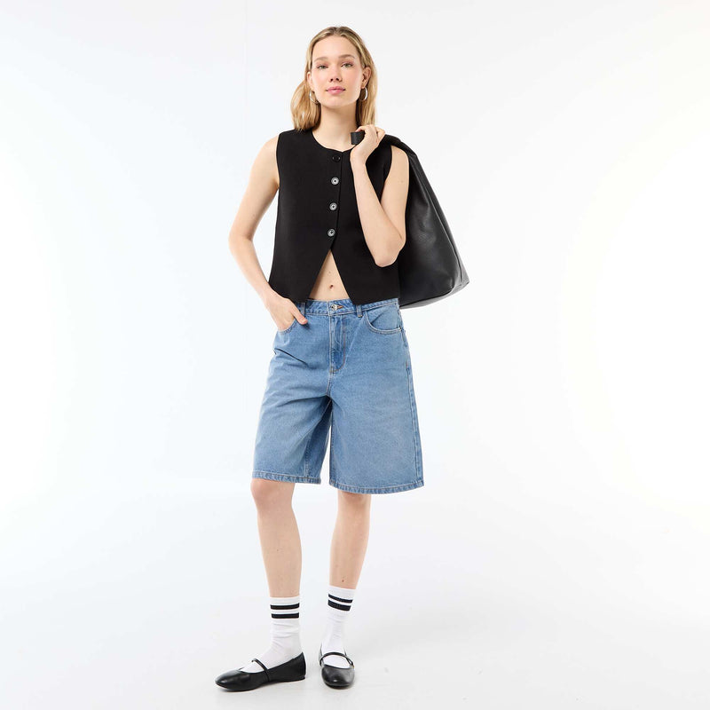 Gilet sans manches à col rond