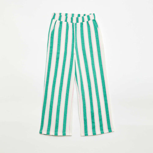 Pantalon large en maille crêpée
