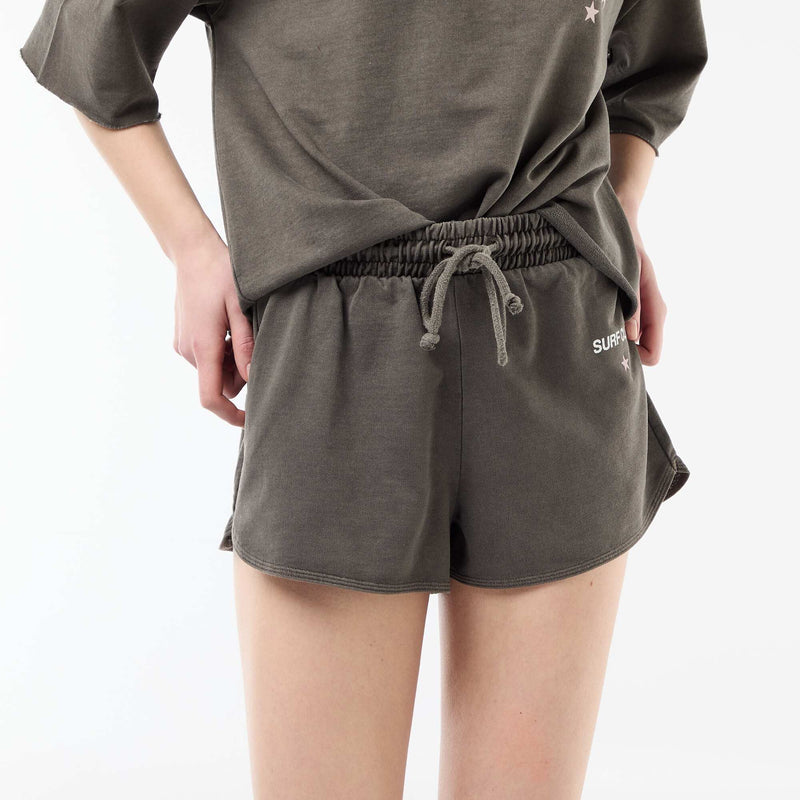 Short court en french terry avec inscription