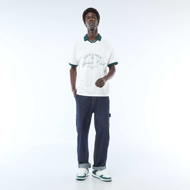 T-shirt polo imprimé à message