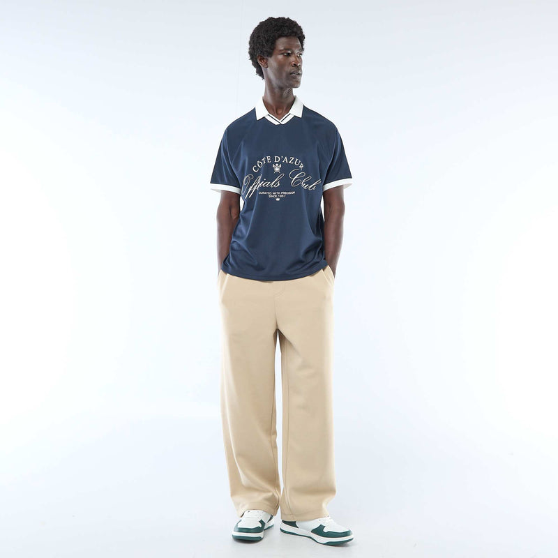 T-shirt polo imprimé à message