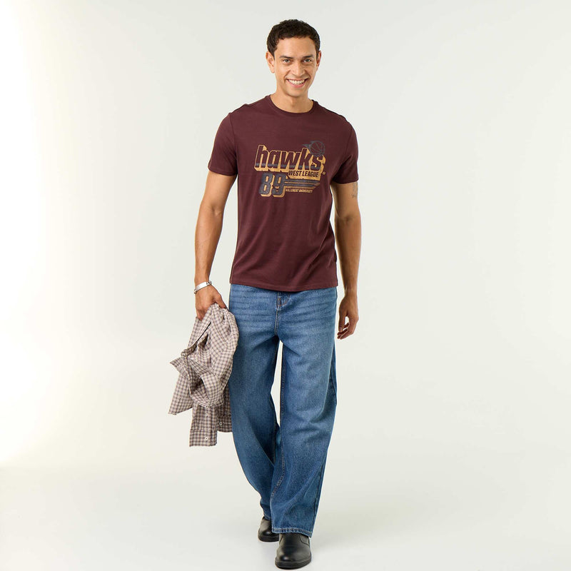 T-shirt imprimé fantaisie à manches courtes