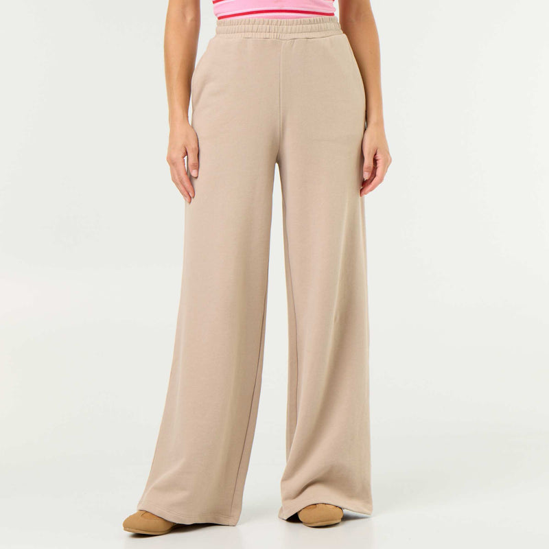 Pantalon jogging large en maille lourde