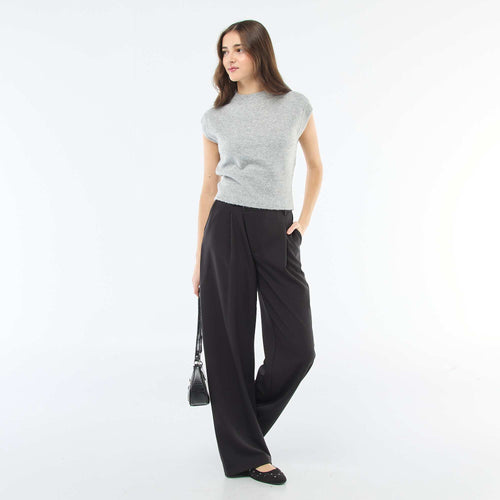 Pantalon large ouverture asymétrique