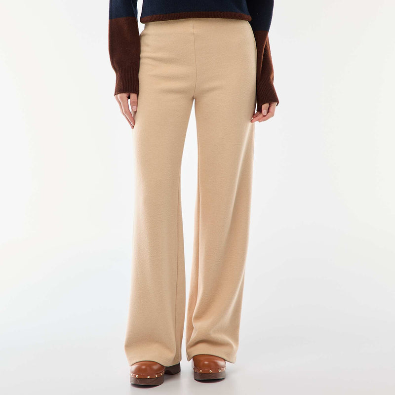 Pantalon wide leg en maille doudou