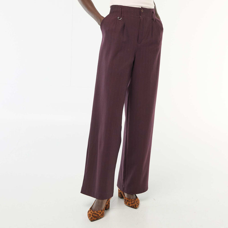 Pantalon large à rayures