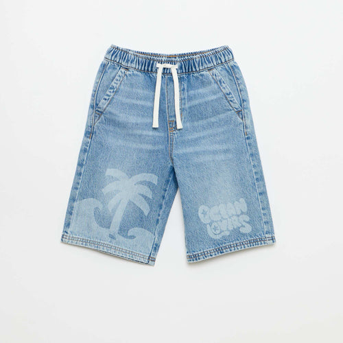 Bermuda en denim avec cordons de serrage