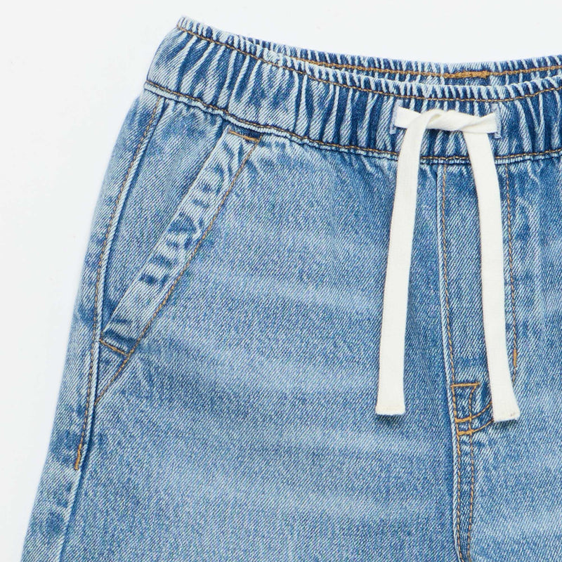Bermuda en denim avec cordons de serrage